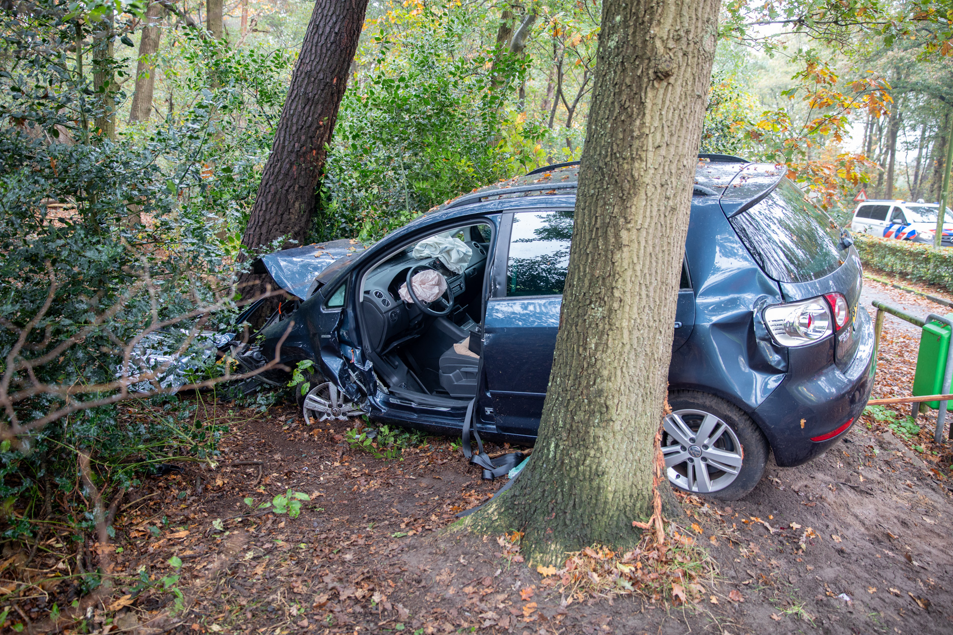Vrouw uit auto bevrijd na botsing tegen boom