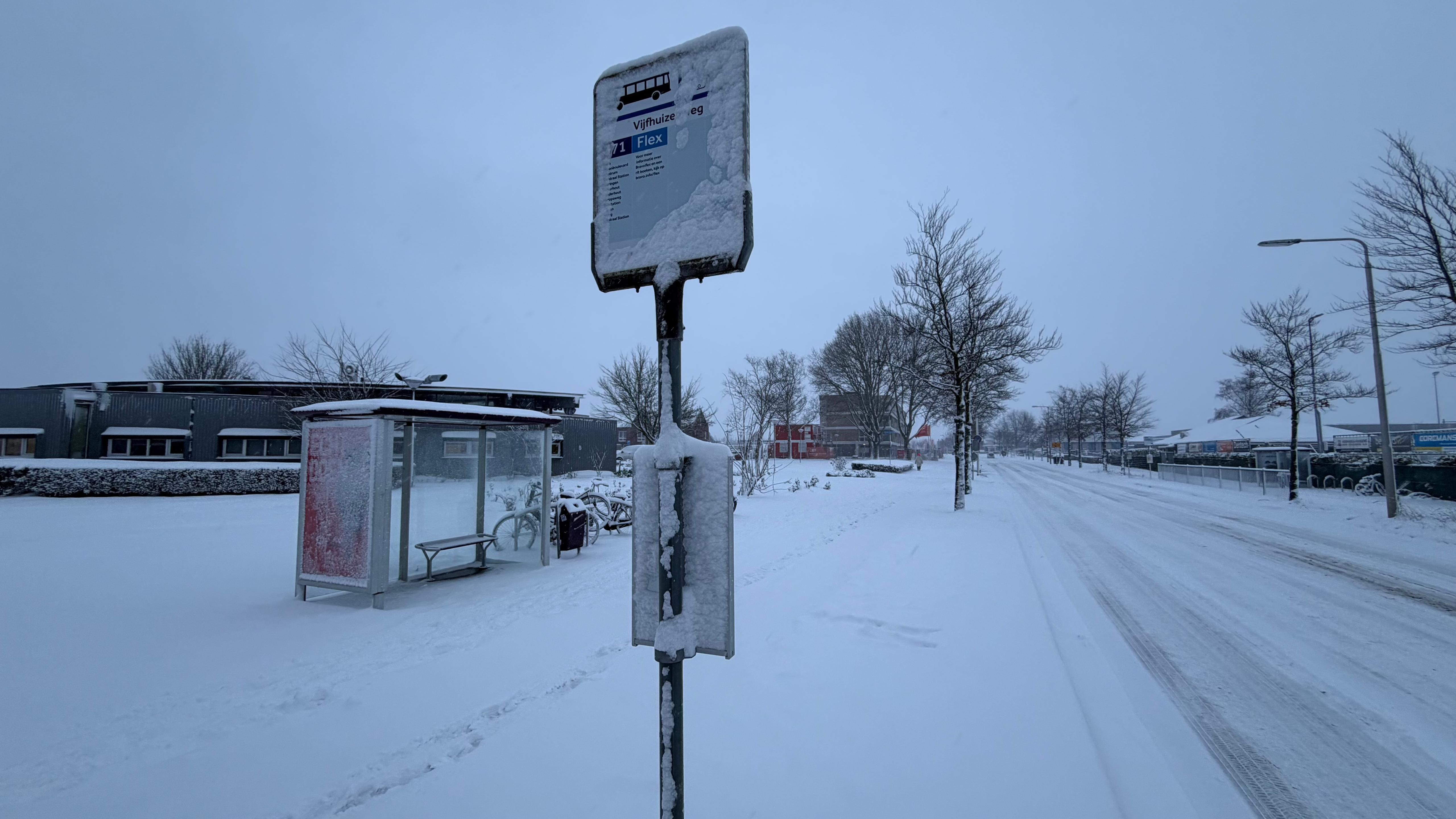 De bussen rijden niet in Etten-Leur met de sneeuw.
