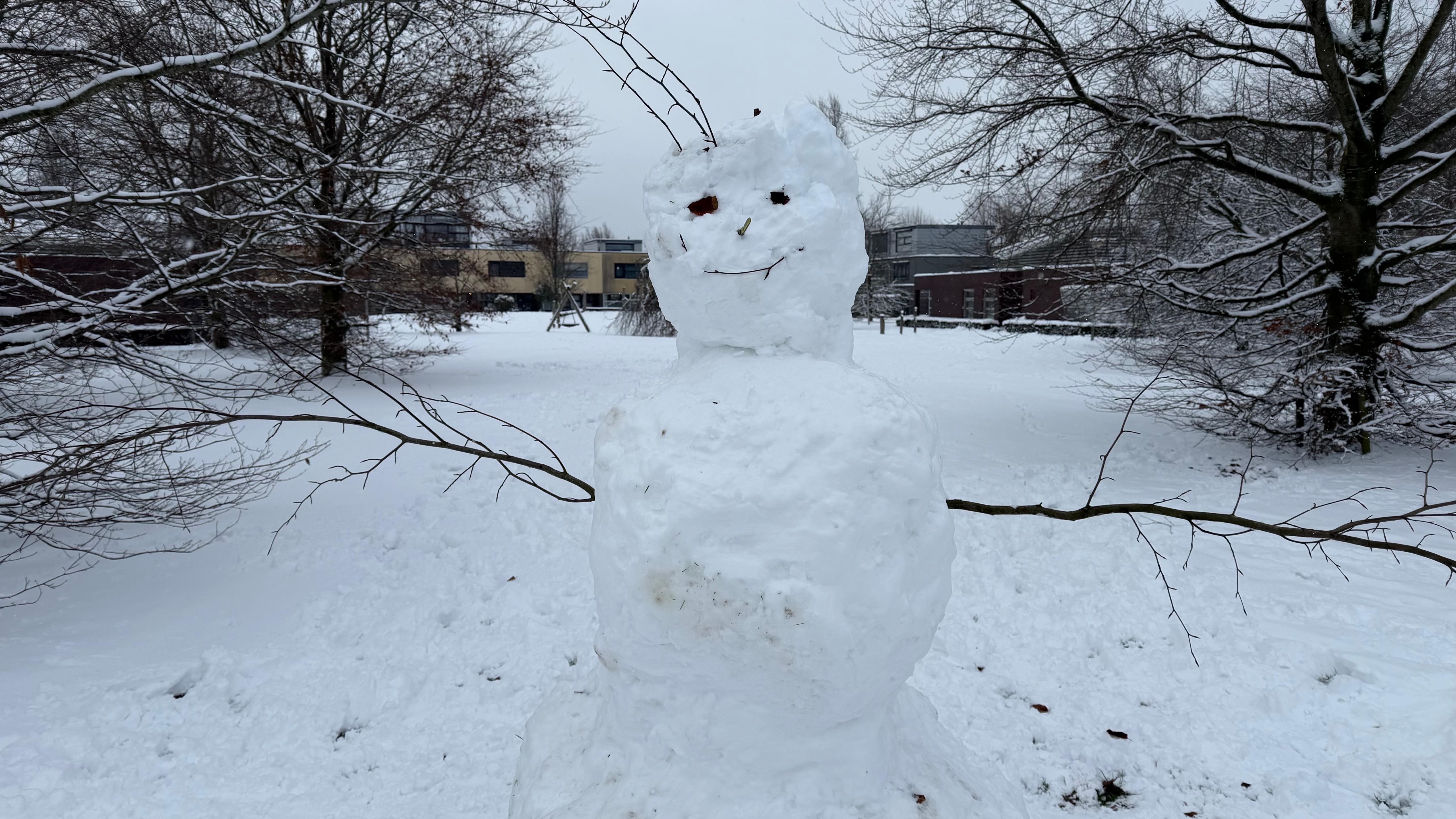 Er worden volop sneeuwpoppen gerold in Etten-Leur. (foto: ZuidWest Update).