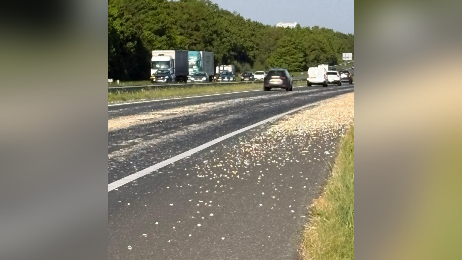 Vrachtwagen verliest lading uien op A58, snelweg afgesloten