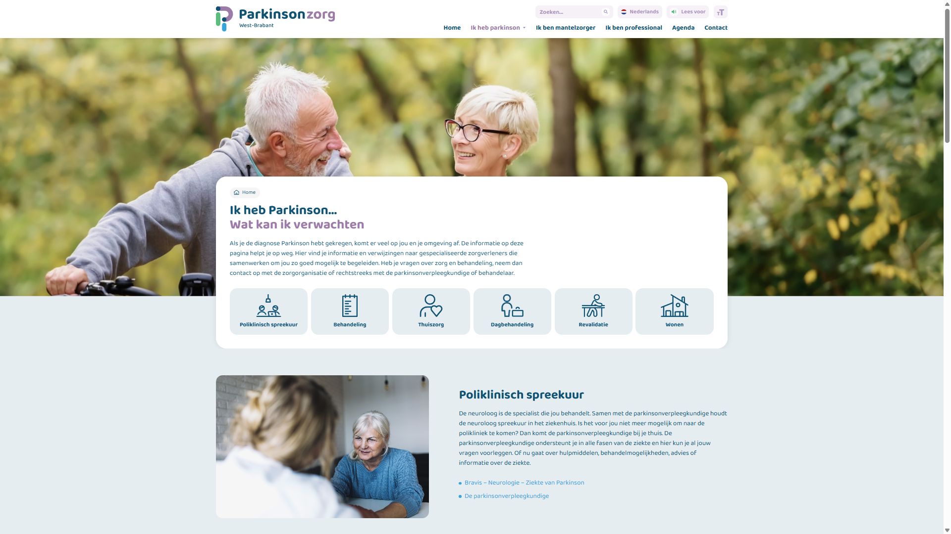 Nieuwe website Parkinsonzorg West-Brabant ontwikkeld mét patiënten