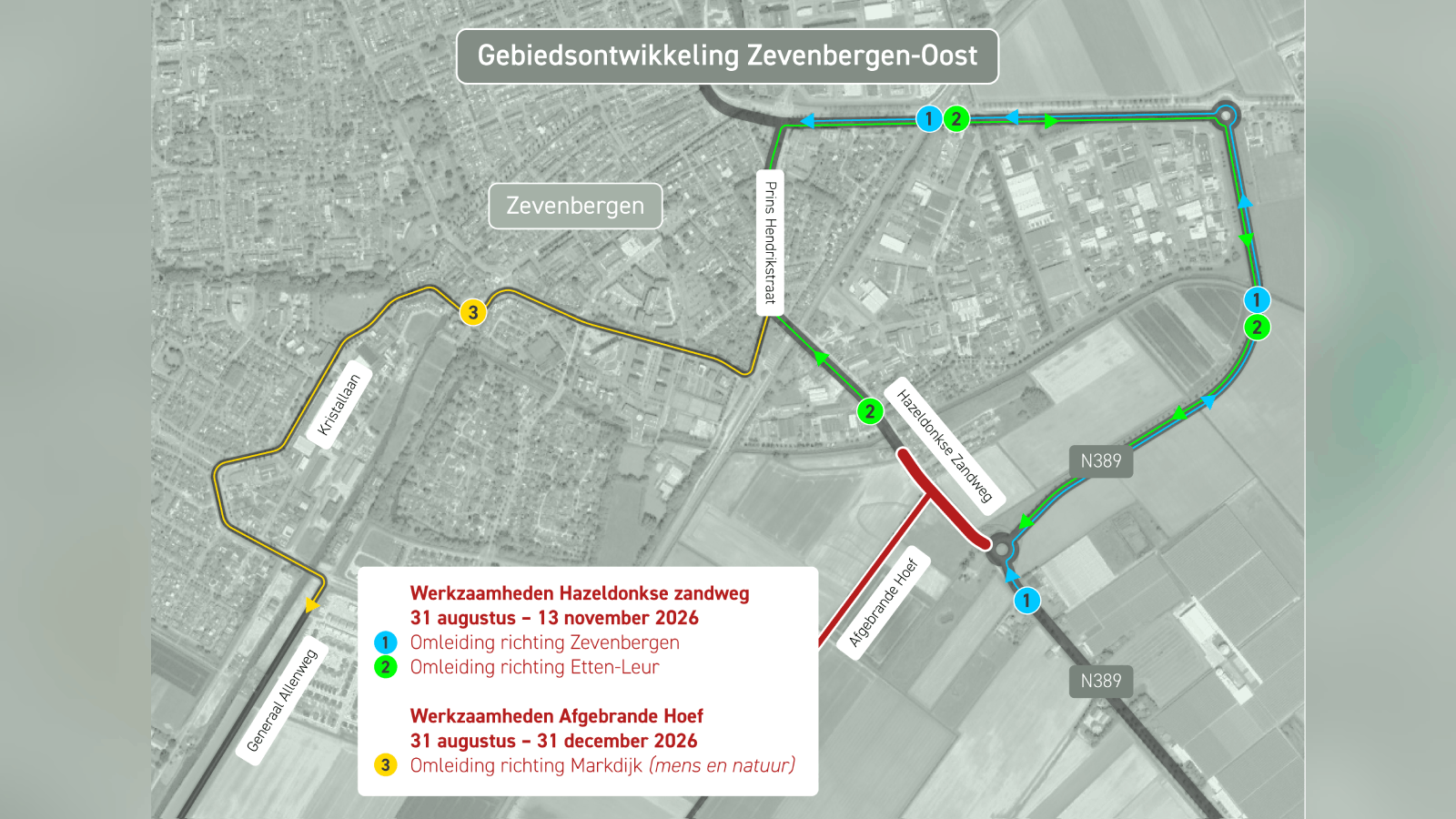 Twee wegen bij Zevenbergen maanden dicht door werkzaamheden