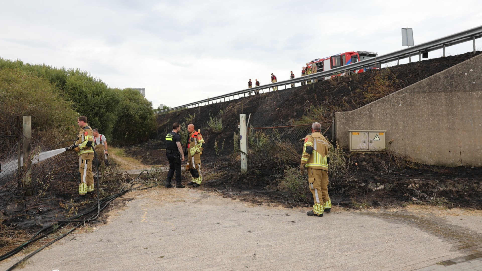 Bermbrand langs A17 bij Oud Gastel snel onder controle