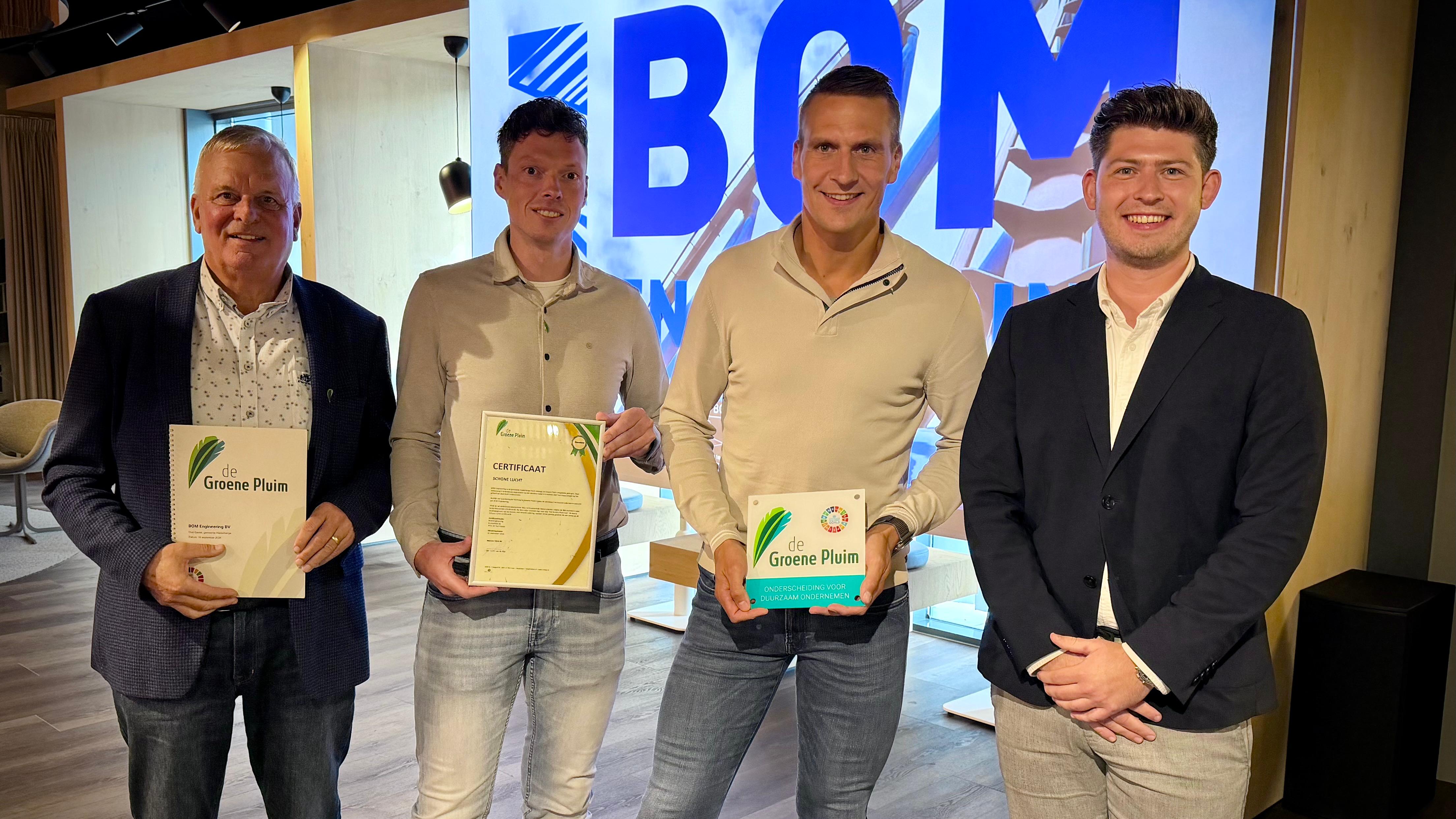 Groene Pluim voor BOM Engineering: ‘Het bedrijf ademt duurzaamheid’